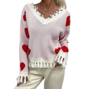 NEW TREND SHOP touch my heart sweater in red
